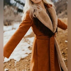 ANTHRO | Hutch Daisy Suede Fringed Coat